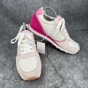 J Crew Women’s City Sneakers Shoes BN870 White Pink Size 9 NWT 268